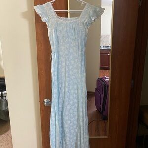 Vintage 1930s/40s Baby Blue Cotton Dress